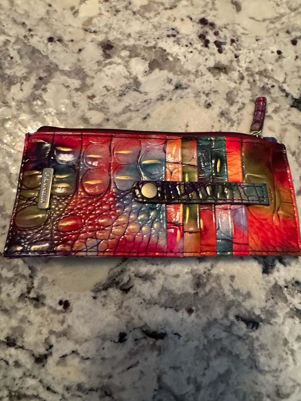 Brahmin Melbourne Credit Card Slim Wallet Awestruck Leather